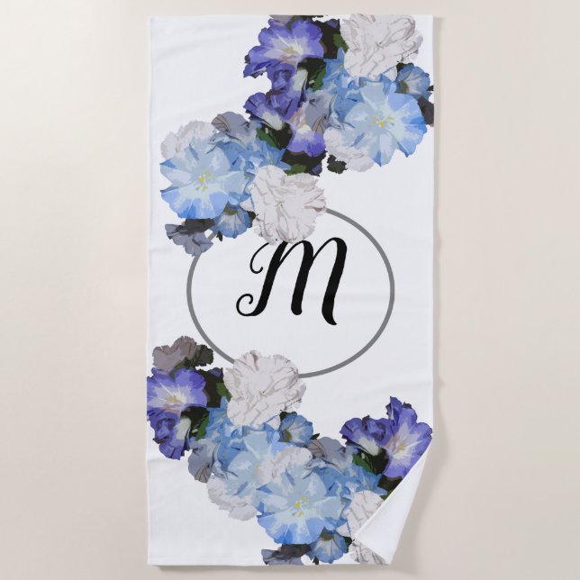 Toalha de praia personalizada floral bonito do (Frente)