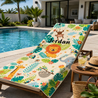 Toalha de Praia Personalizada Jungle Fun