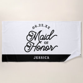 Toalha de Praia Personalizada Minimalista de Dama 