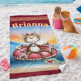 Toalha de Praia Personalizada para Gato 