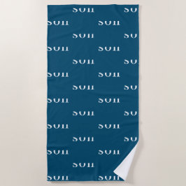Toalha de Praia Personalizada Simples Azul com Nom