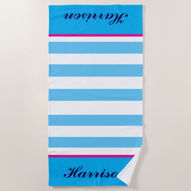 Toalha de praia personalizada - Todas listradas (Frente)