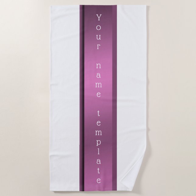 Toalha De Praia Personalizada, Torre de Praia festiva, monocromáti (Frente)