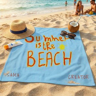 Toalha de Praia Personalizada Verão É A Praia