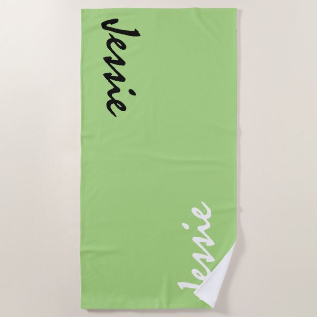 Toalha de Praia Personalizada Verde (Frente)