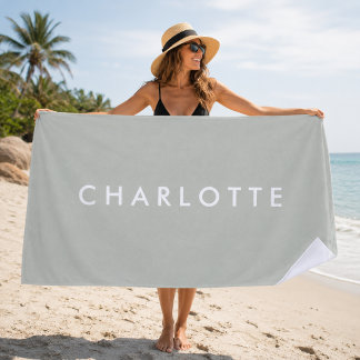 Toalha de Praia Personalizada Verde Sage Moderna