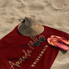 Toalha De Praia Personalizado Com Nome Dourado Monograma Moderno P