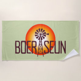 Toalha De Praia Personalizado/Custum BOERSEUN Windpomp Afrikaans