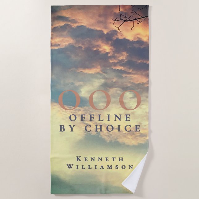 Toalha De Praia Personalizado Divertido Fora Retro Verão Céu Azul  (Frente)