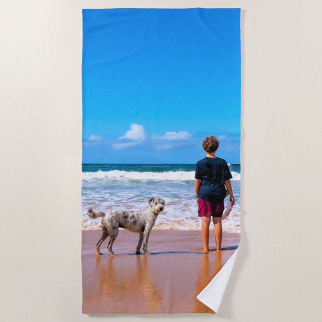 Toalha De Praia Personalize a sua oferta de galeria de praia fotog (Frente)
