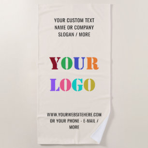 Toalha De Praia Personalize o logotipo da sua empresa e a ferramen
