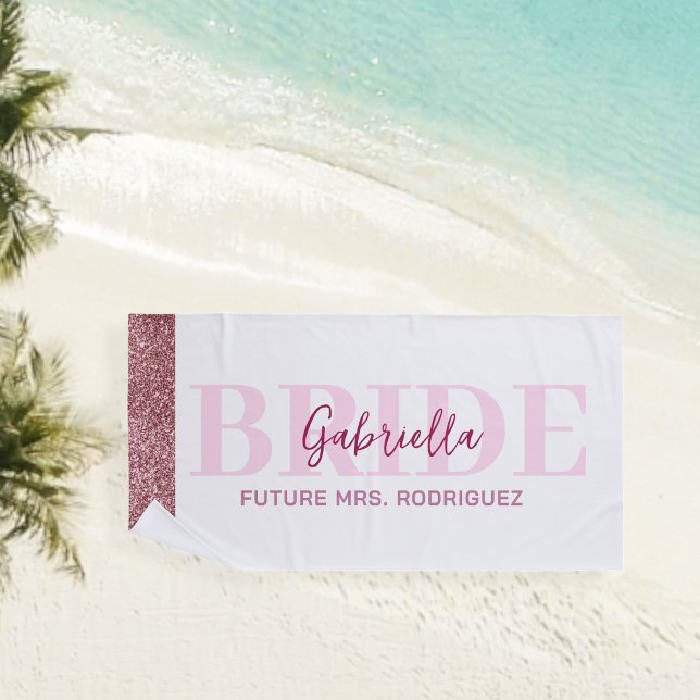 Toalha De Praia Personalized beach towel for the bride (Criador carregado)