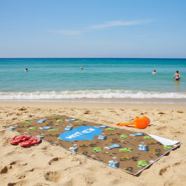 Toalha De Praia Personalized Kids Construction Vehicles 