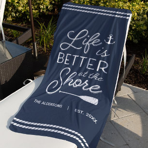 Toalha De Praia Personalized Life Is Better At The Shore