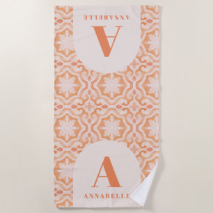 Toalha De Praia Pêssego marroquino pastel-d'água da Boêmia