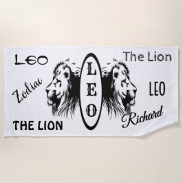 Toalha De Praia Pessoal Leo, o Leão Zodíaco