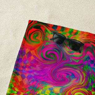 Toalha De Praia [Phantasmagoria] Cores de espiral douradas