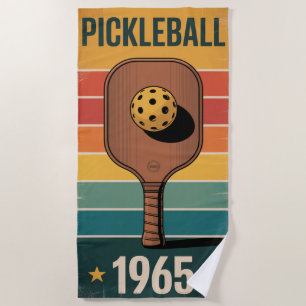 Toalha De Praia Pickleball Classic 1965 Paddle Poster Para Ventila