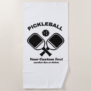 Toalha De Praia Pickleball Club Pickleball Paddle & Ball Personali