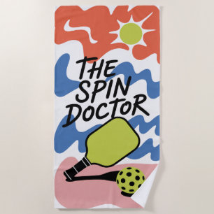 Toalha De Praia Pickleball Engraçado O Spin Doctor Beach Towel