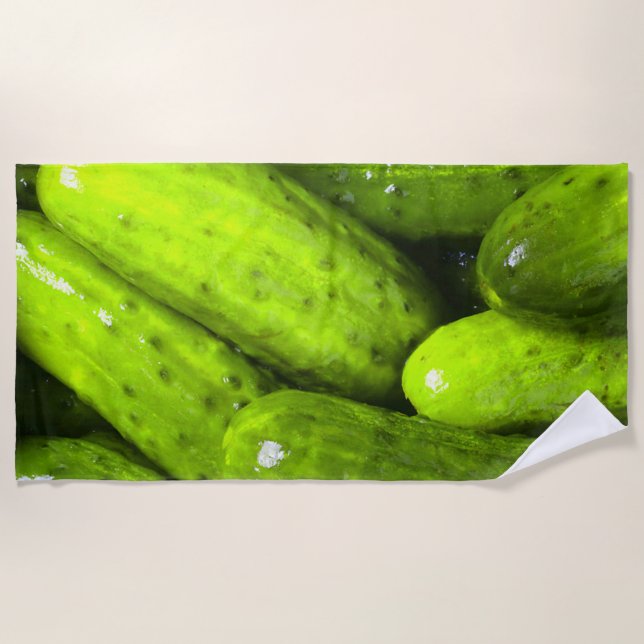 Toalha De Praia Picles Adoram Picles Verdes (Frente)