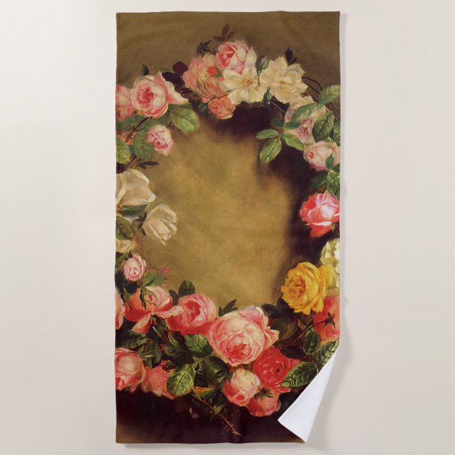 Toalha De Praia Pierre-Auguste Renoir - Coroa de Rosas (Frente)