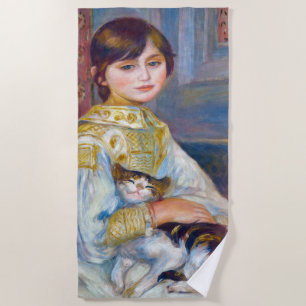 Toalha De Praia Pierre-Auguste Renoir - Criança com Gato
