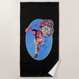 Toalha de praia Pin-acima Rockabilly do vintage