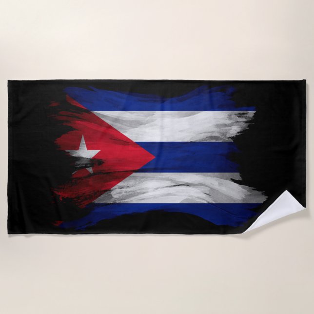 Toalha De Praia Pincel da bandeira cubana, bandeira nacional (Frente)