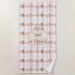 Toalha De Praia Pink Brown White Plaid Stripes Leaf<br><div class="desc">Pink Brown White Plaid Stripes Leaf</div>