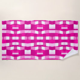 Toalha De Praia Pink Magenta Modern Geometric Block Art