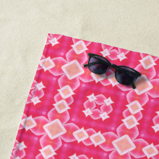 Toalha De Praia Pink quadrado abstrato floral padrão de bebê