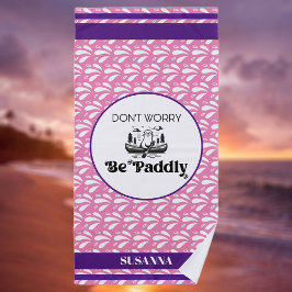 Toalha De Praia Pink Water Patternos Stripes Retro Canoagem Nome O