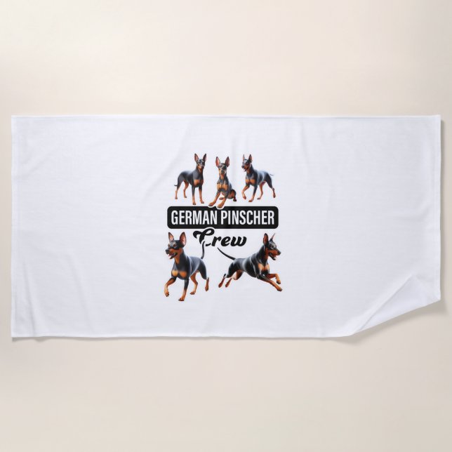 Toalha De Praia Pinscher Crew Alemão (Frente)