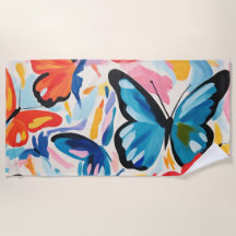 Pintura abstrata de borboletas.