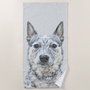 Toalha De Praia Pintura Australiana de Cães de Gado - Arte Origin