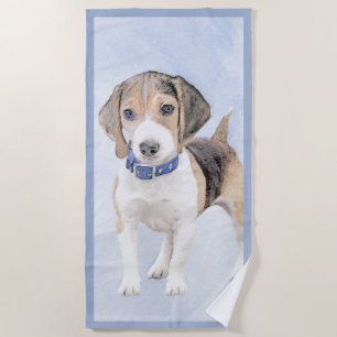 Toalha De Praia Pintura de Beagle - Arte de Cão Original Bonita