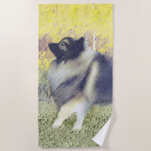 Toalha De Praia Pintura de Keeshond Aspen - Arte de Cachorro Origi