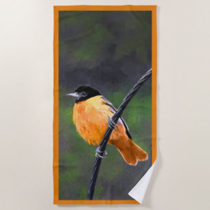 Toalha De Praia Pintura de Oriole - Arte de Pássaro Original