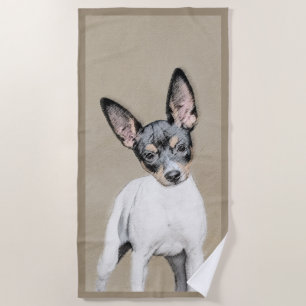 Toalha De Praia Pintura de Rat Terrier - Arte de Cachorro Original