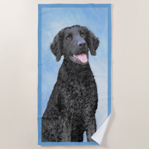 Toalha De Praia Pintura De Retriever Revestida Por Cachorro - Arte
