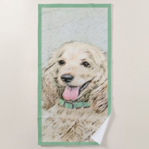 Toalha De Praia Pintura do Cocker Spaniel Buff - Arte Original par