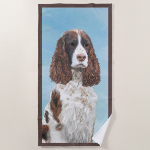 Toalha De Praia Pintura em inglês Springer Spaniel original