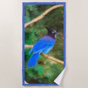 Toalha De Praia Pintura em Jay de Steller - Arte original de páss
