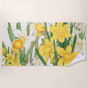 Toalha De Praia Pintura em Xilogravura de Narciso, Tanigami Kônan,