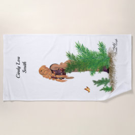 Toalha De Praia Pinup Girl Beach Towel, Moça de praia do Red Hiker