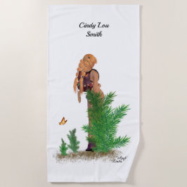 Toalha De Praia Pinup Girl Beach Towel, Moça de praia do Red Hiker