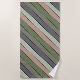 Toalha De Praia Pistachio Nut Shell Green Peach Stripes