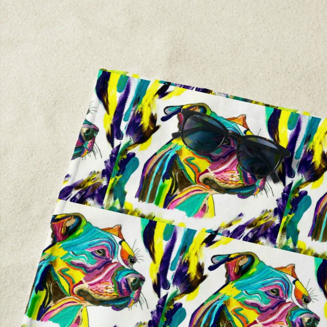 Toalha De Praia Pitbull Love Beach Towel (In Situ)