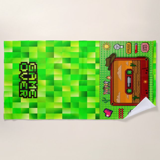 Toalha De Praia Pixel art denim beach towels (Frente)